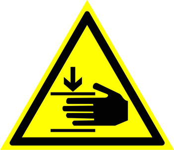 W27 осторожно! возможно травмирование рук (пластик, сторона 200 мм) - Знаки безопасности - Предупреждающие знаки - Магазин Охраны Труда fullBUILD